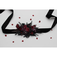 Purple, Burgundy & Black Flower Belt - 5432-8029