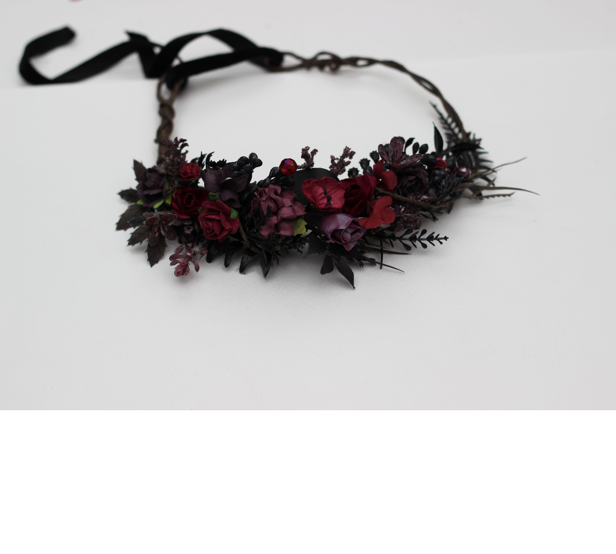 Purple, Burgundy & Black Gothic Floral Crown Purple, Burgundy & Black Gothic Floral Crown
