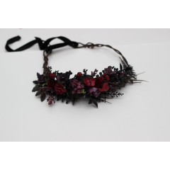 Purple, Burgundy &  Black Flower Crown - 5432-8029