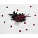 Purple, Burgundy & Black Gothic Floral Hair Clips