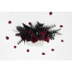 Purple, Burgundy & Black Gothic Floral Hair Clips