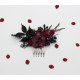 Purple, Burgundy & Black Gothic Floral Hair Clips